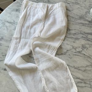 White linen pants